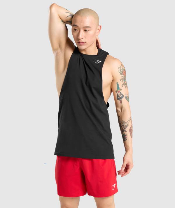 Panske Tielko Gymshark Critical Drop Arm Čierne | GN8391627